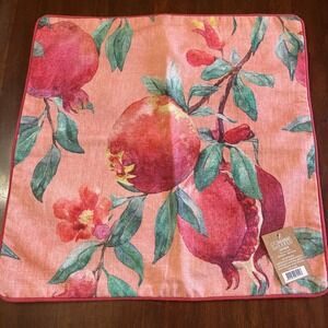 Pomegrante‎ Botanical Pillow Cover Throw Accent 20" Square Cotton New with Tag